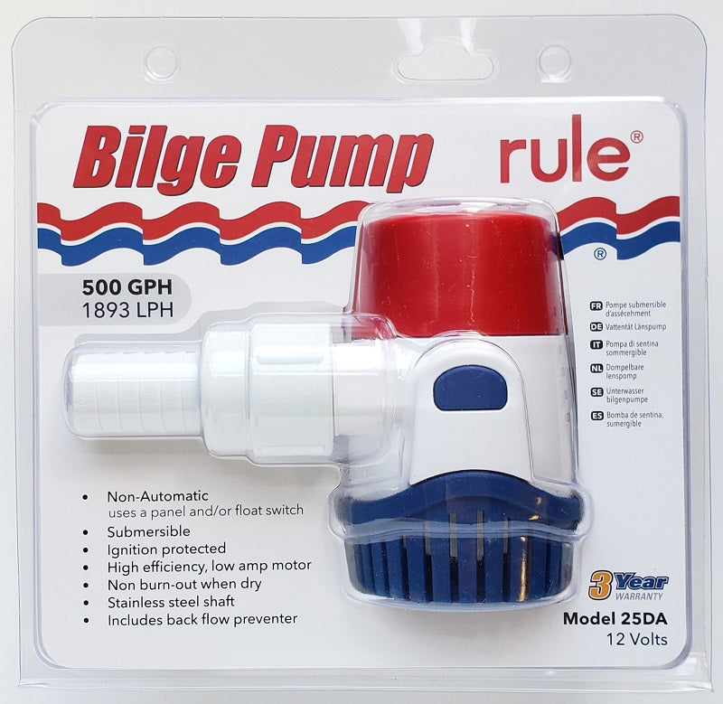 Rule 500 GPH Bilge Pump 25DA