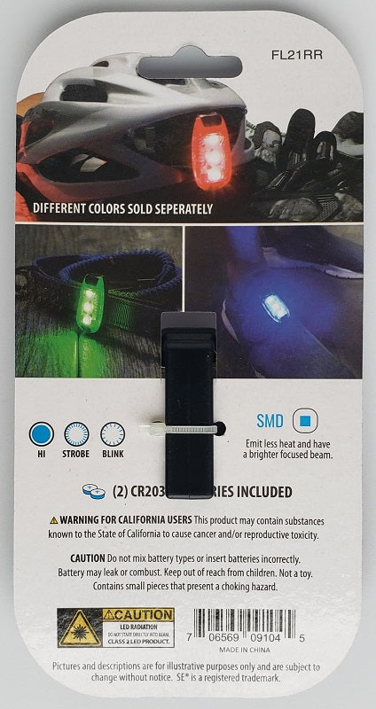 SE Red Safety Light 30 Lumens FL21RR