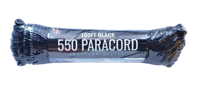 SE Survivor Series 550 Black Paracord 100ft PC100BK55