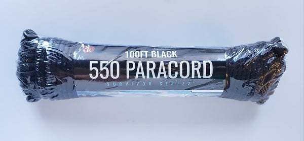 SE Survivor Series 550 Black Paracord 100ft PC100BK55