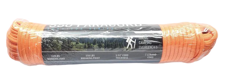 SE Survivor Series 550 Orange Paracord 100ft PC106OR55