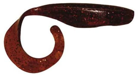 SaltWater Assassin Curly Tail Rootbeer/Red Glitter 4" 10pk