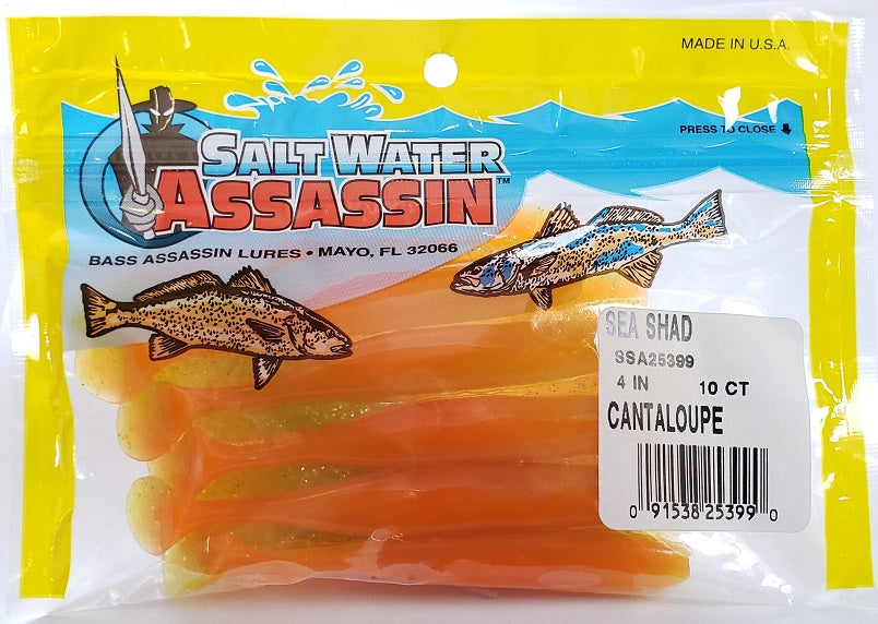 SaltWater Assassin Sea Shad Cantaloupe 4" 10pk