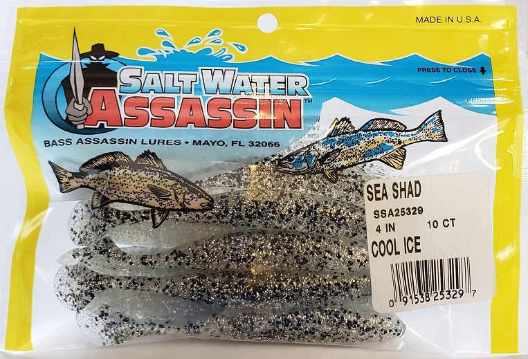 SaltWater Assassin Sea Shad Cool Ice 4" 10pk