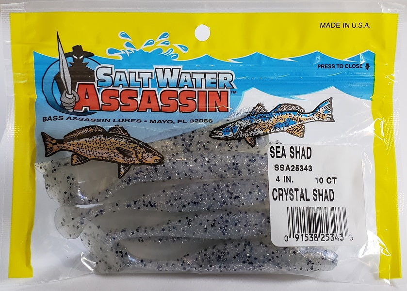 SaltWater Assassin Sea Shad Crystal Shad 4" 10pk