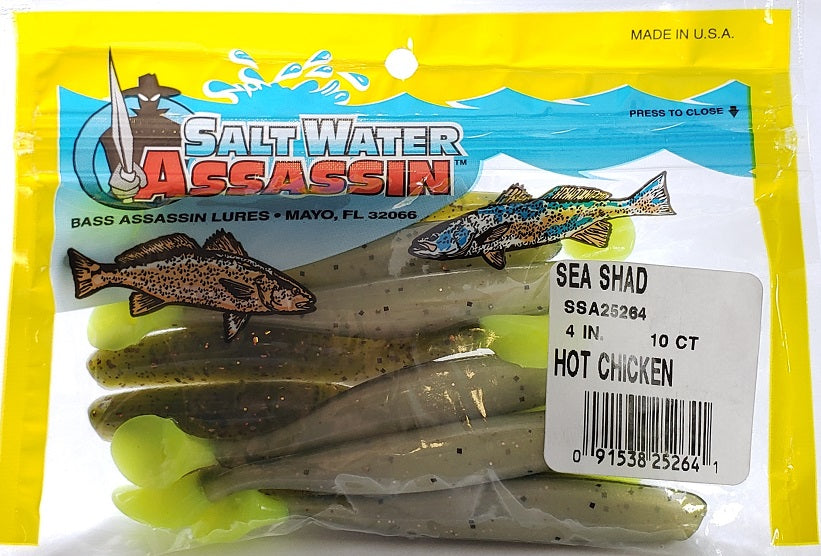 SaltWater Assassin Sea Shad Hot Chicken 4" 10pk