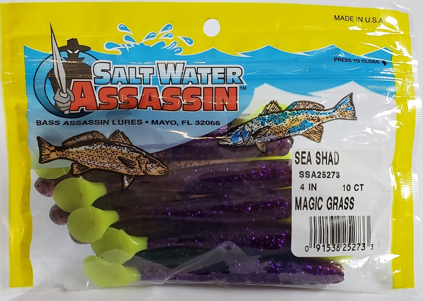 SaltWater Assassin Sea Shad Magic Grass 4" 10pk