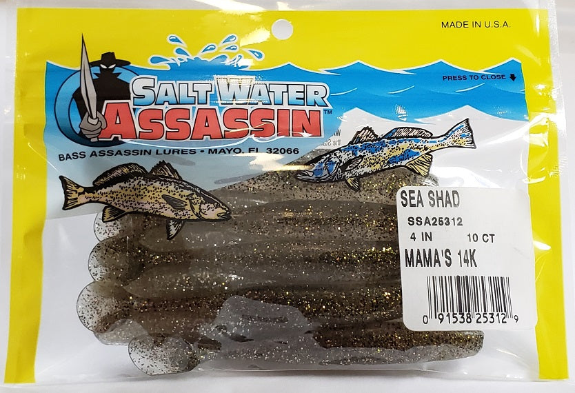 SaltWater Assassin Sea Shad Mama's 14K 4" 10pk