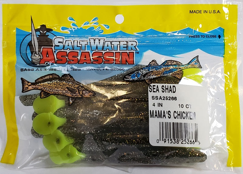 SaltWater Assassin Sea Shad Mama's Chicken 4" 10pk