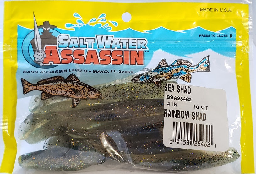 SaltWater Assassin Sea Shad Rainbow Shad 4" 10pk