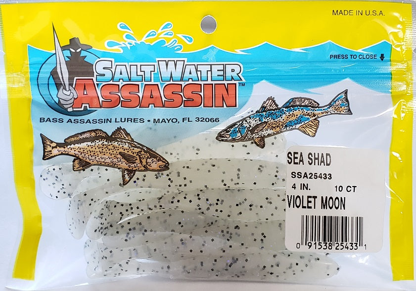 SaltWater Assassin Sea Shad Violet Moon 4" 10pk