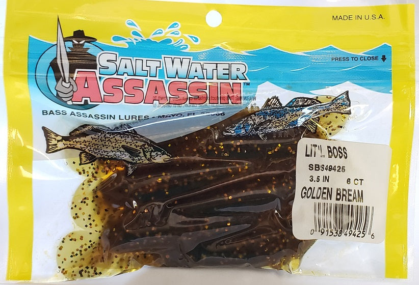 SaltWater Assassin Lit'l Boss Golden Bream 3-1/2" 6pk
