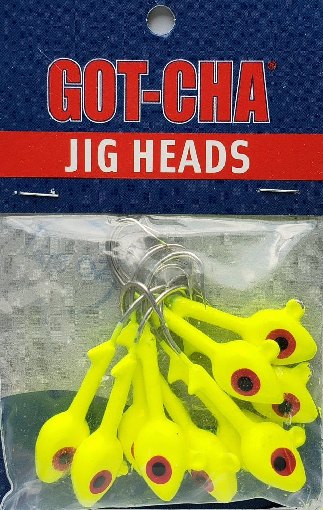 Sea Striker Got-Cha Jig Heads Chartreuse 3/8oz 10pk