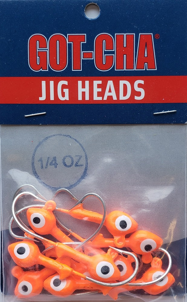 Sea Striker Got-Cha Jig Heads Orange 1/4oz 10pk