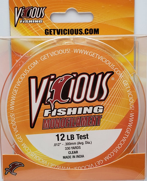 Vicious Monofilament Fishing Line 12lb 330yds VMCL12