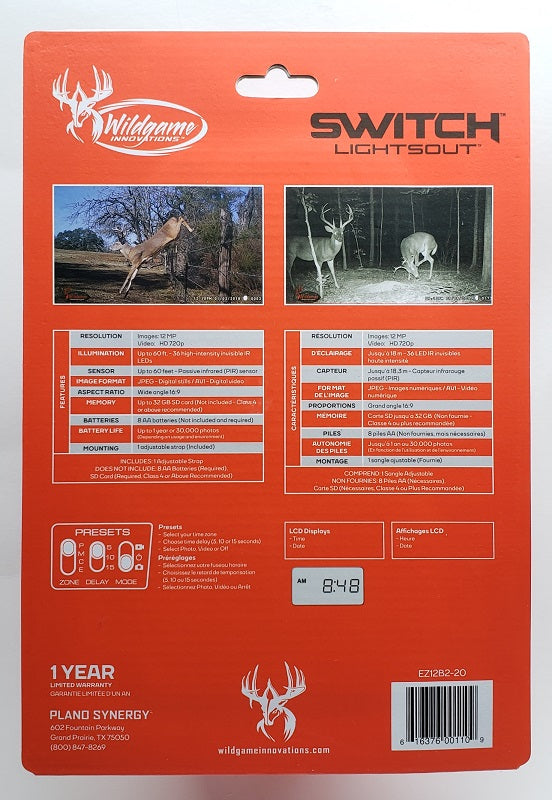 Wildgame Switch Lightsout Trail Camera EZ12B2-20