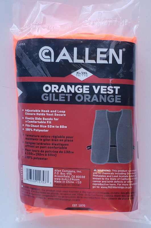 Allen Orange Vest Adult XL-XXL 15753