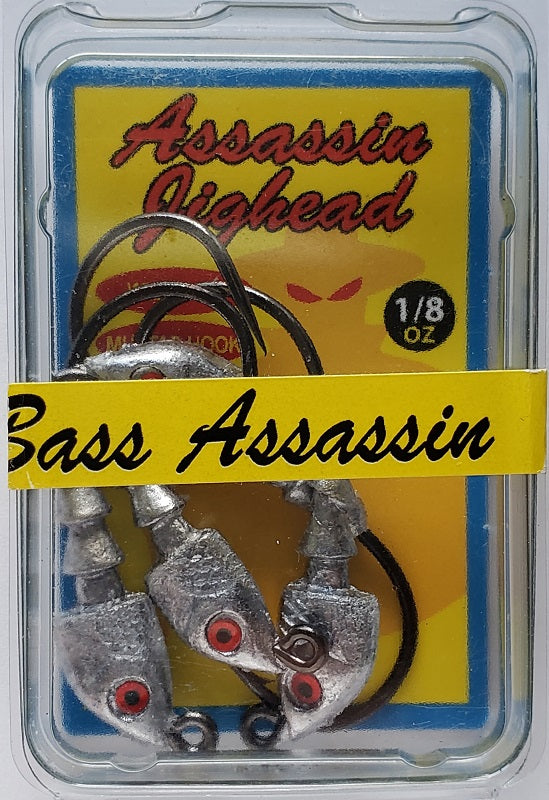 Bass Assassin Lead/Red Eye Jighead 1/8oz 4ct