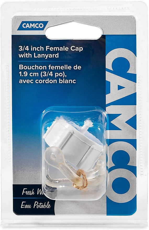 Camco 3/4 inch Female Cap and Lanyard 22204