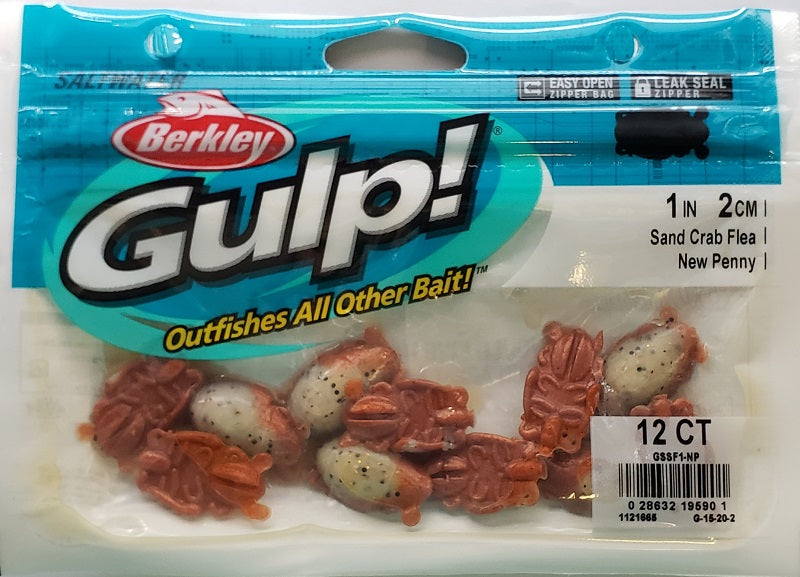 berkley crab fishing Berkley Gulp! Crab Flea Soft Bait, New Penny, 1''