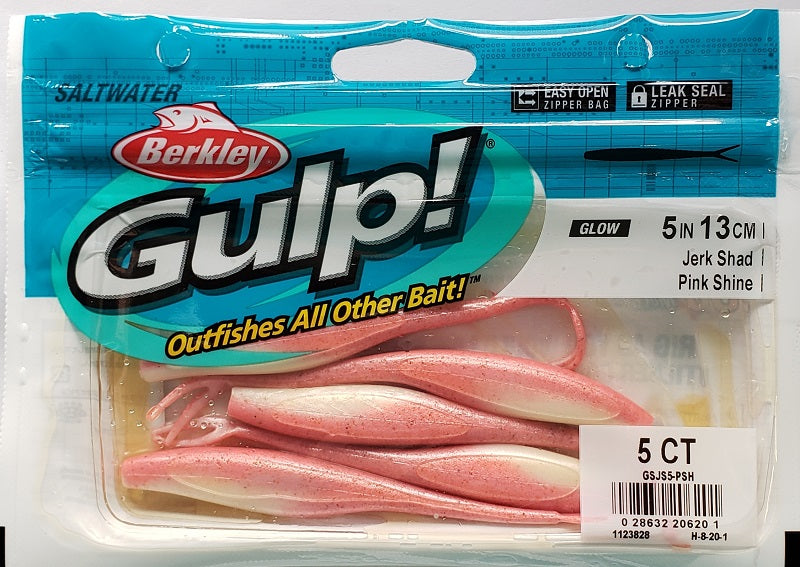 Berkley Gulp! Jerk Shad Pink Shine 5" 5pk