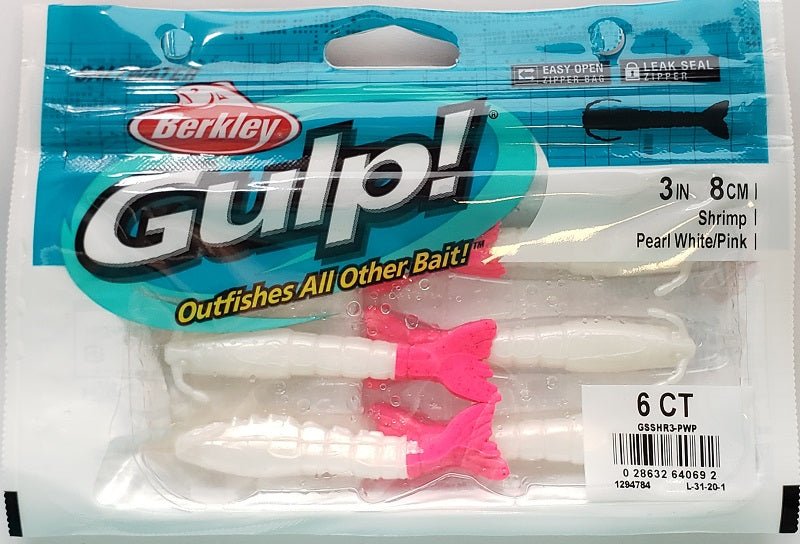 Berkley Gulp! Shrimp Pearl White/Pink 3"