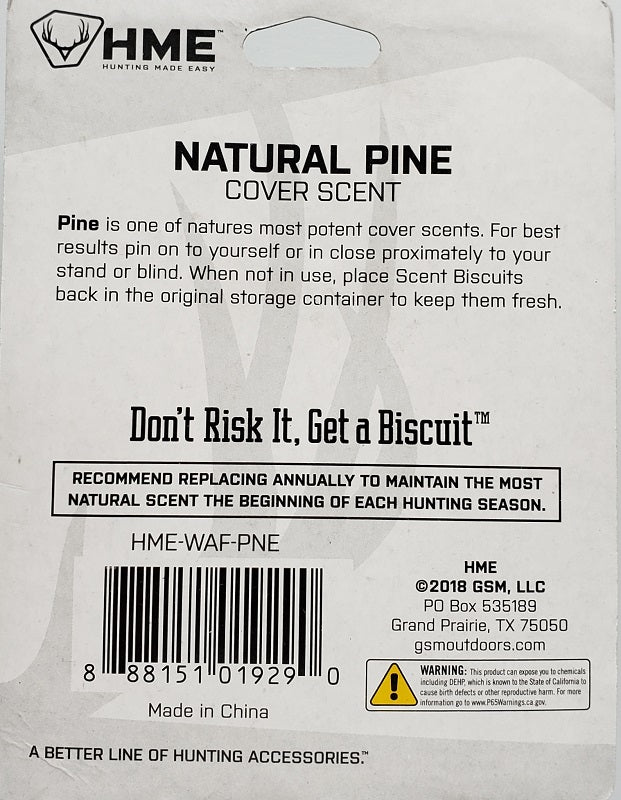 HME Scent Biscuit Pine Scent 3 pack HME-WAF-PNE