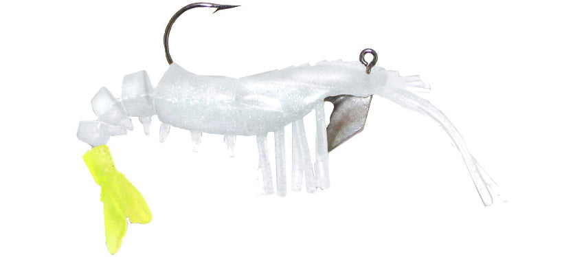 Vudu Jumbo Shrimp Pearl/Chartreuse 4" 2pk