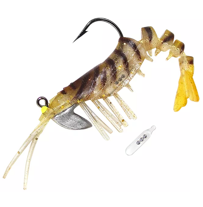 Vudu Rattling Shrimp Golden Tiger 3-1/2 2pk