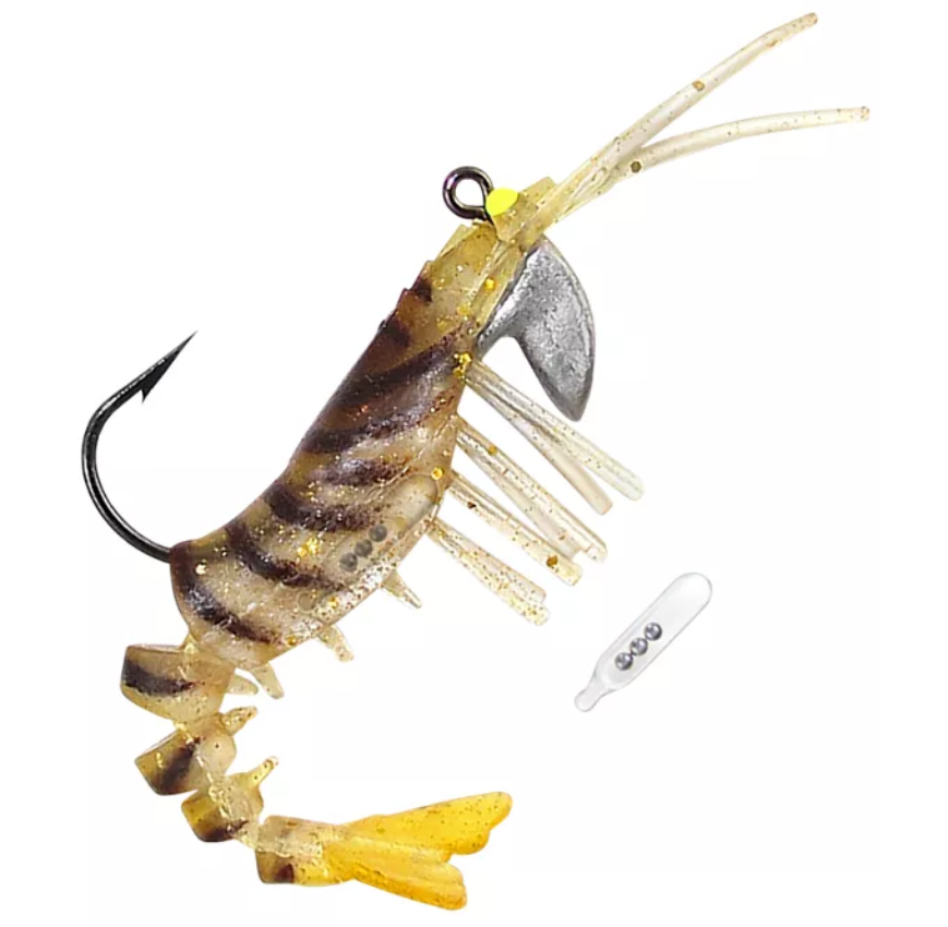 Vudu Rattling Shrimp Golden Tiger 3-1/2" 2pk