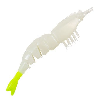 Z-Man EZ ShrimpZ Glow/Chartreuse 3-1/2" 4pk