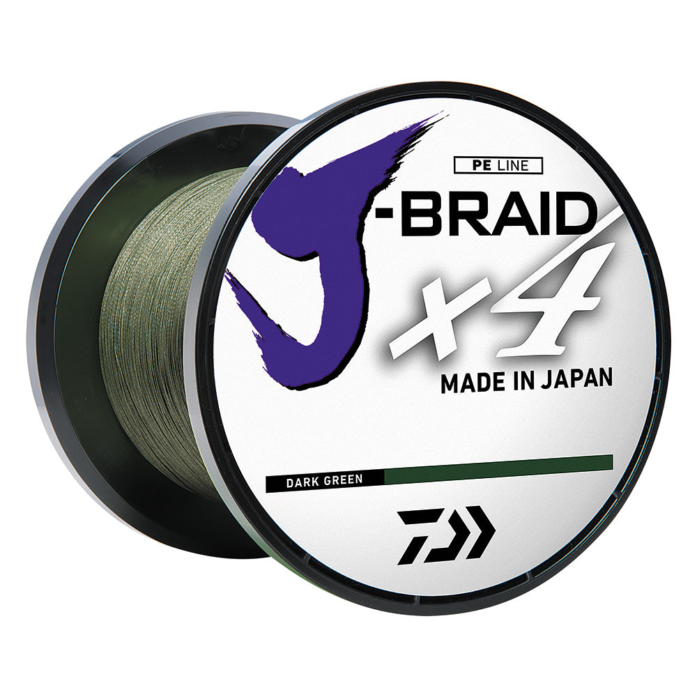 Daiwa JBRAID x4 Braided Line  10 lbs  300 yds  Dark Green