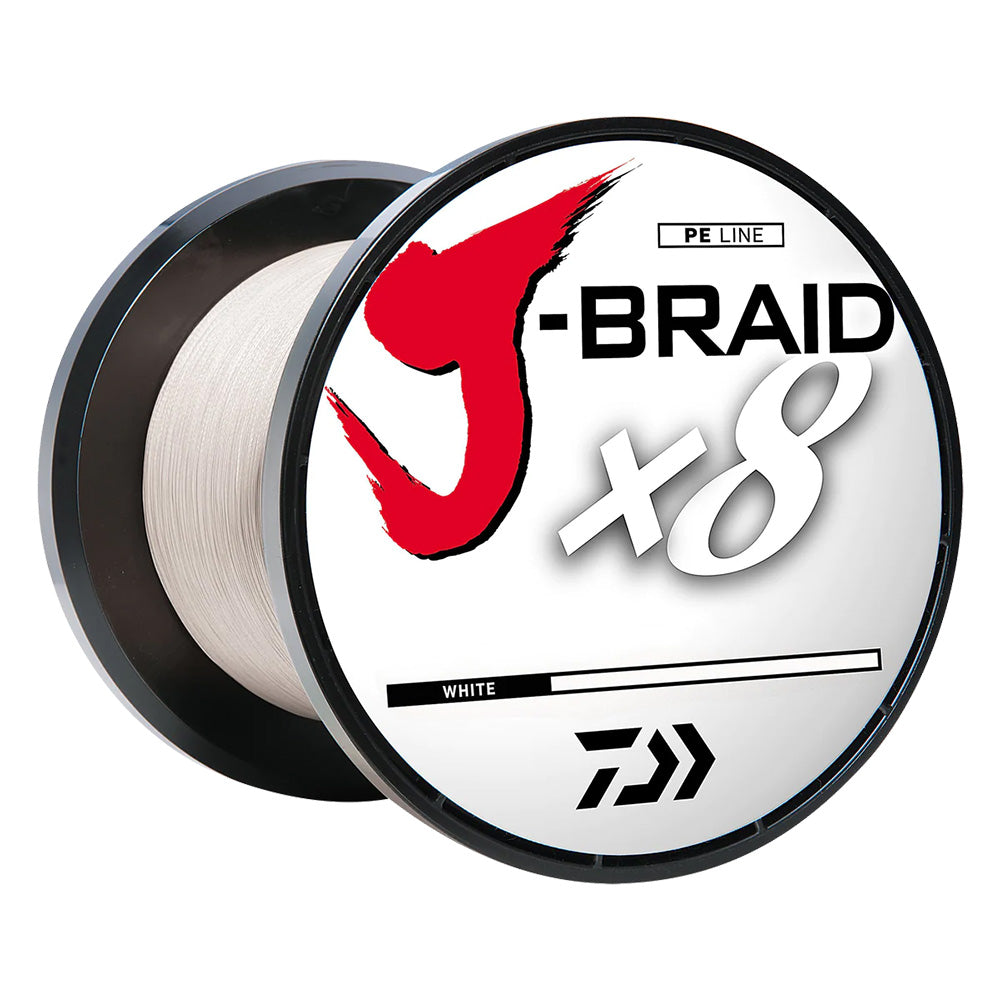 Daiwa JBRAID x8 Braided Line  40 lbs  300 yds  White