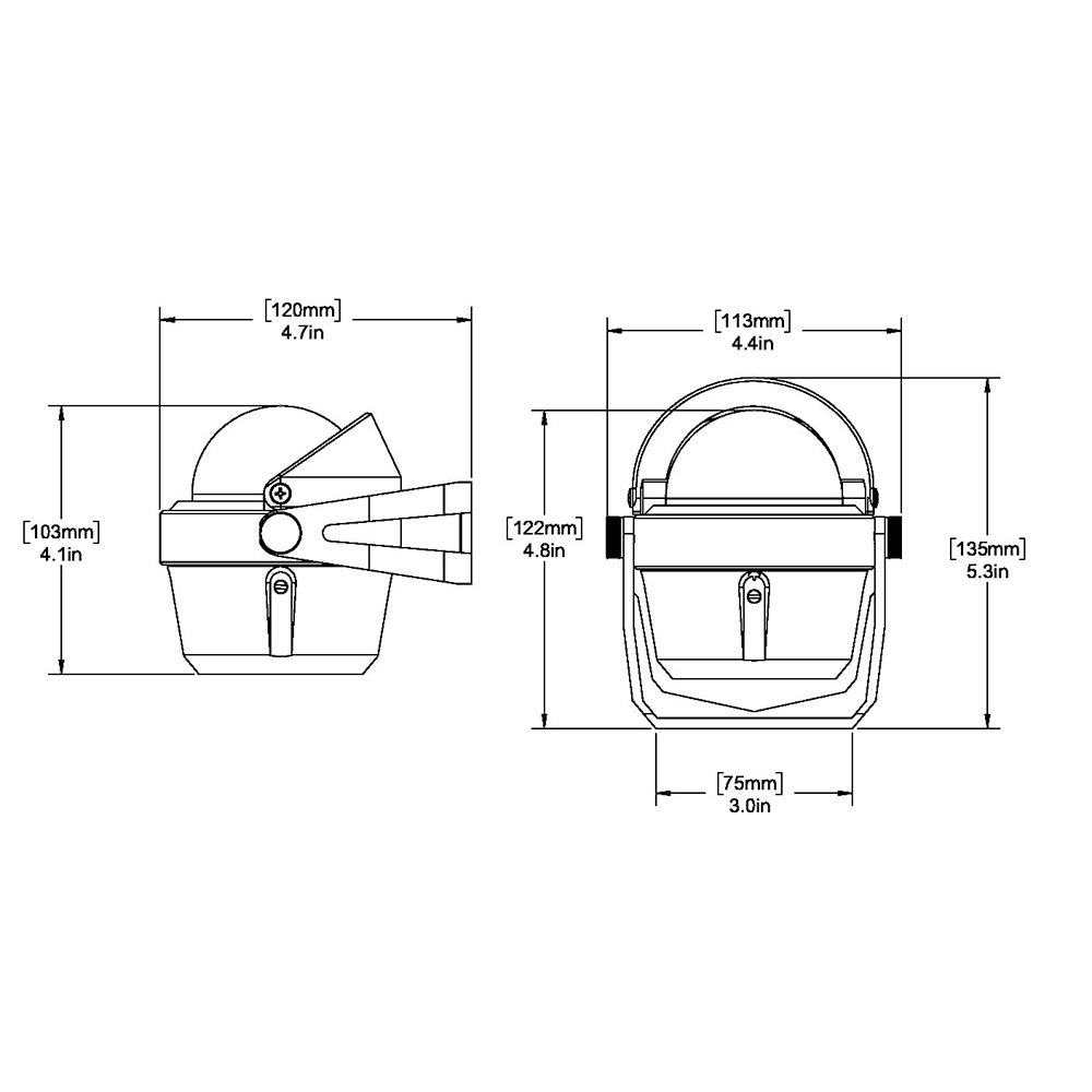 Ritchie B51 Explorer Compass  Bracket Mount  Black