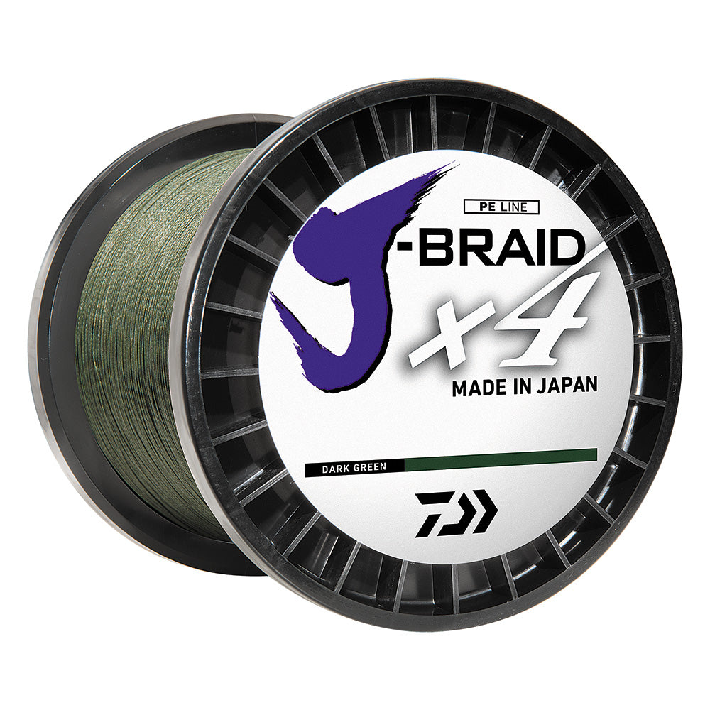 Daiwa JBRAID x4 Braided Line  40lb  300 yds  Dark Green 