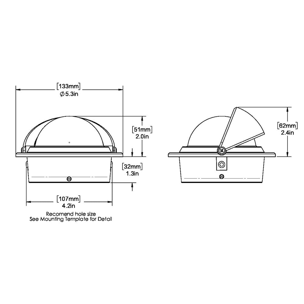 Ritchie F83 Voyager Compass  Flush Mount  Black