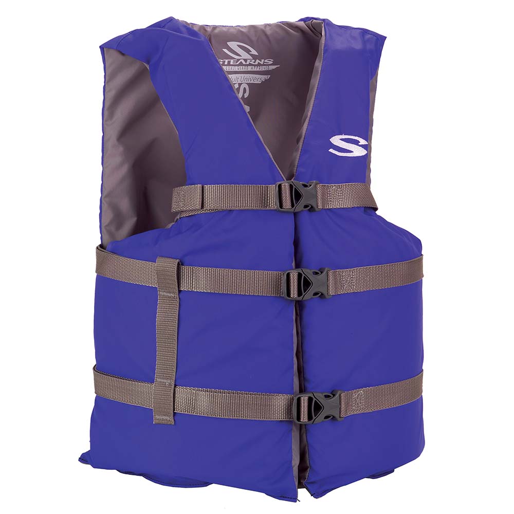 Stearns PFD 2001 Adult Boat Universal Blue Display for Adults Over 90lbs  Chest Size Of 50 