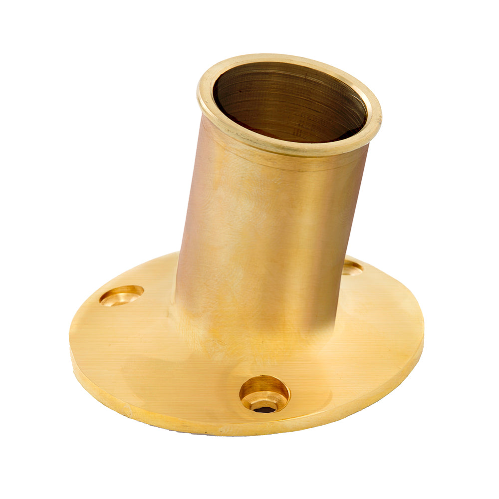 Whitecap Top Mount Flag Pole Socket  1 ID  Polished Brass 