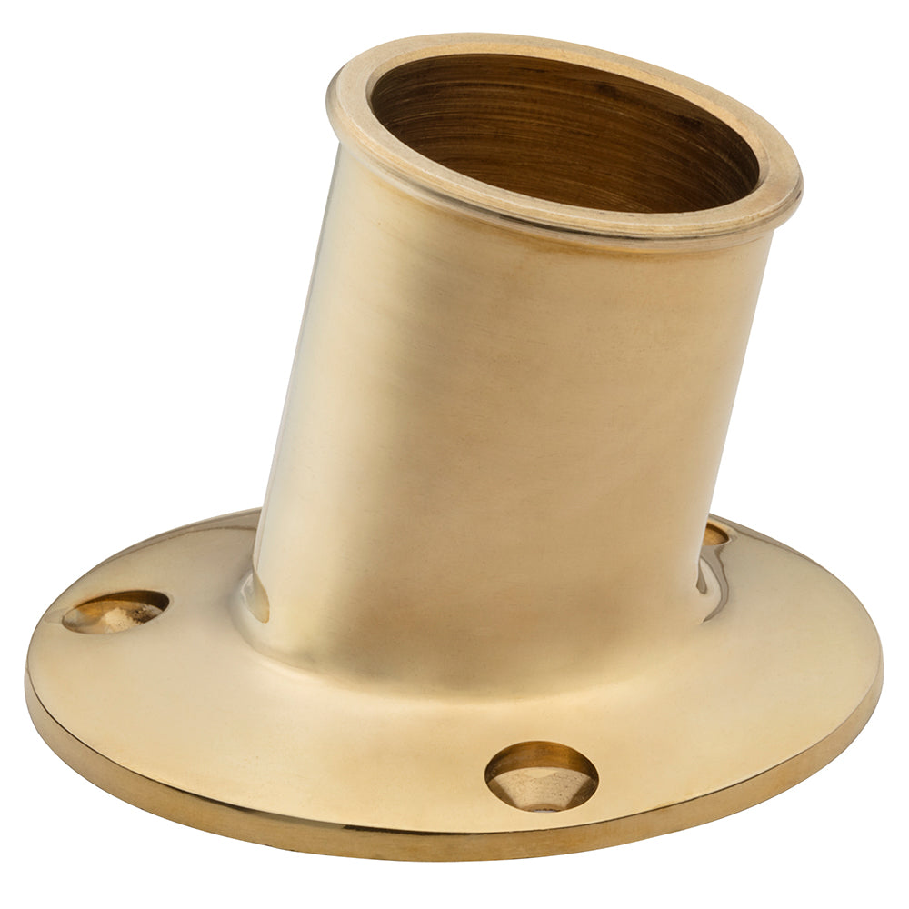 Whitecap Top Mount Flag Pole Socket 114 ID  Polished Brass 