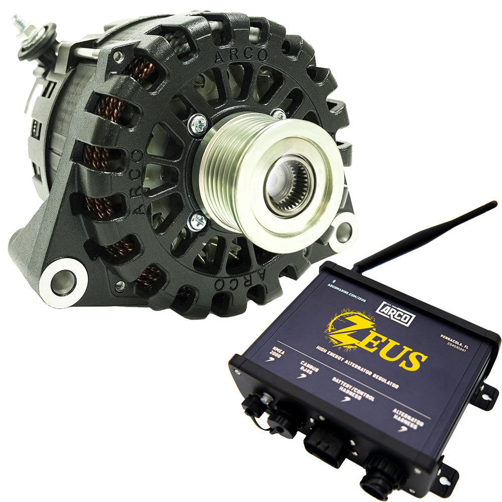 ARCO Zeus A8000-48V 8kW N62 Alternator w/Clutch Pulley  Zeus High-Energy Alternator Regulator [4604-AZ1000]