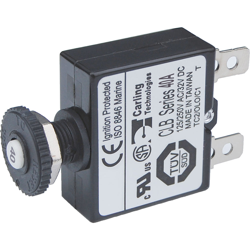 Blue Sea 7061 40A Push Button Thermal with Quick Connect Terminals 