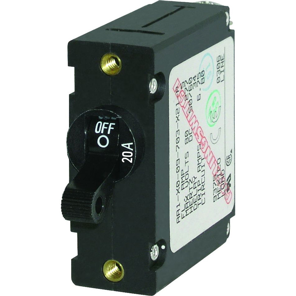 Blue Sea 7212 AC  DC Single Pole Magnetic World Circuit Breaker    20 Amp 