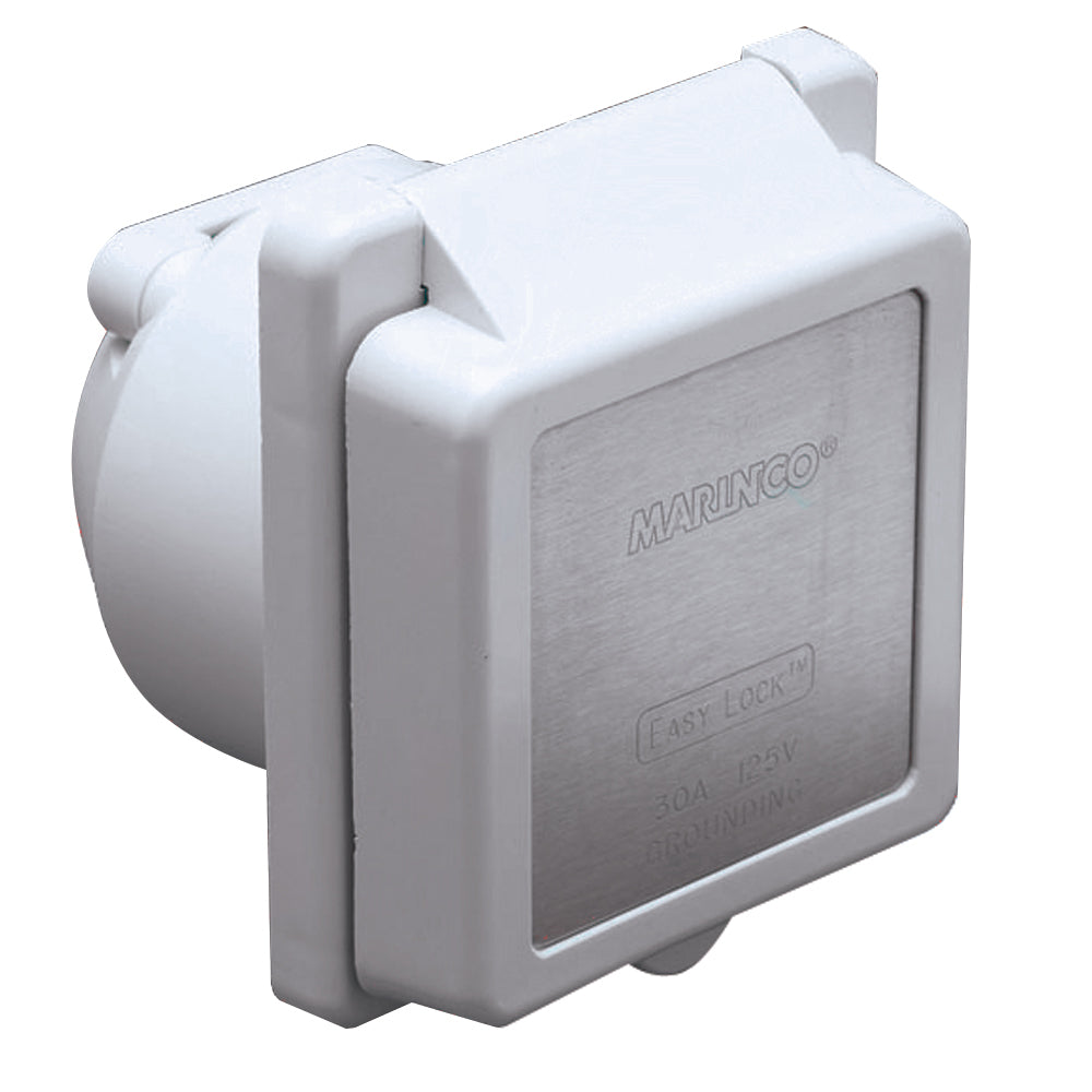 Marinco 301ELB 30A Power Inlet  White 