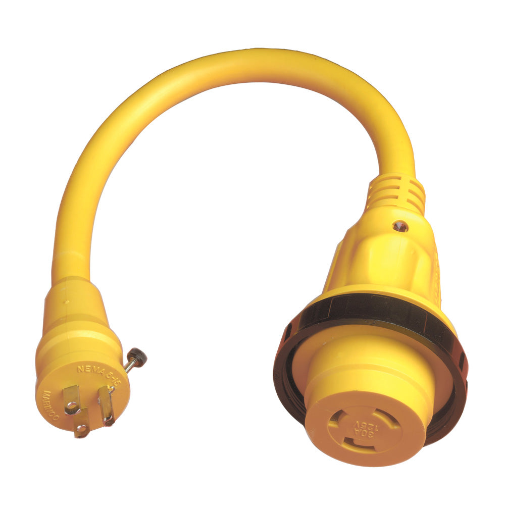 Marinco Pigtail Adapter Plus  30A Female To 15A Male 