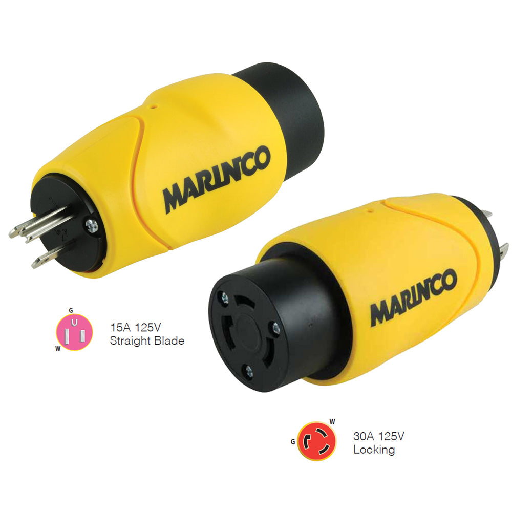 15Amp Straight Male to 30Amp Locking Female Connector