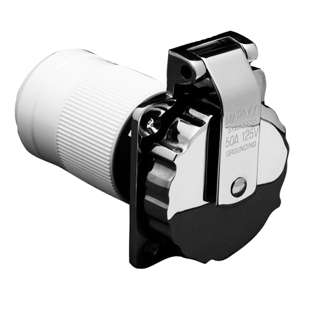 Marinco 6371ELB 50Amp125V Stainless Steel Inlet