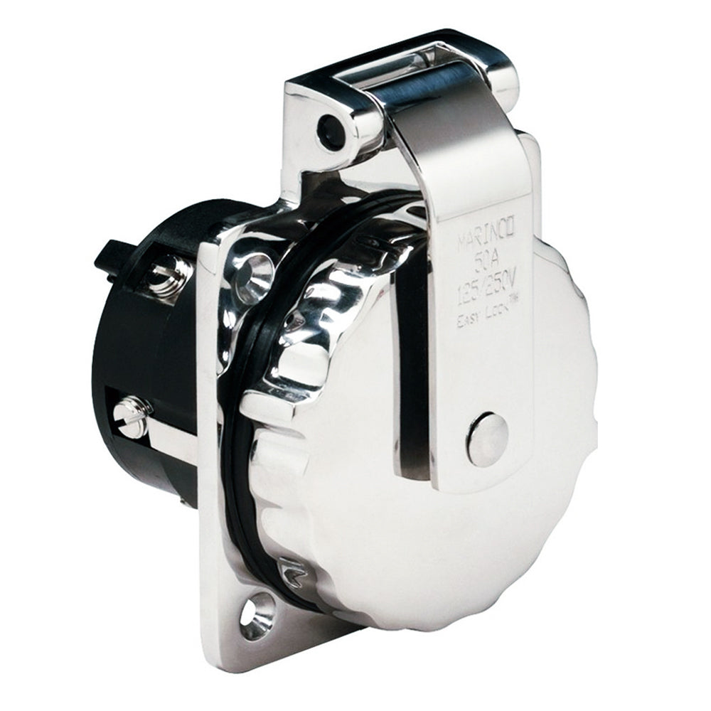Marinco 6373EL 50Amp 125250V Stainless Steel Inlet
