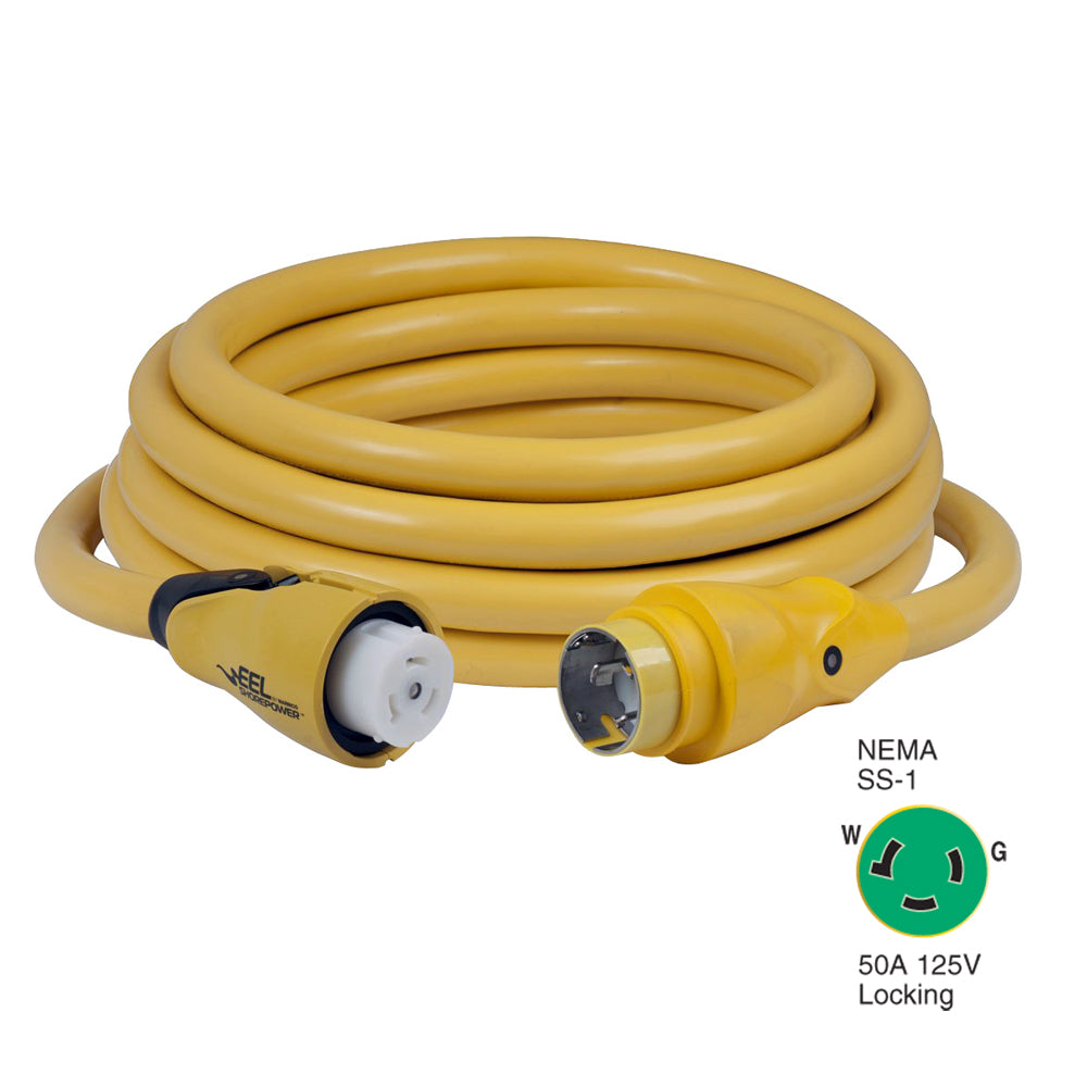 Marinco CS50325 EEL 50A 125V Shore Power Cordset  25  Yellow