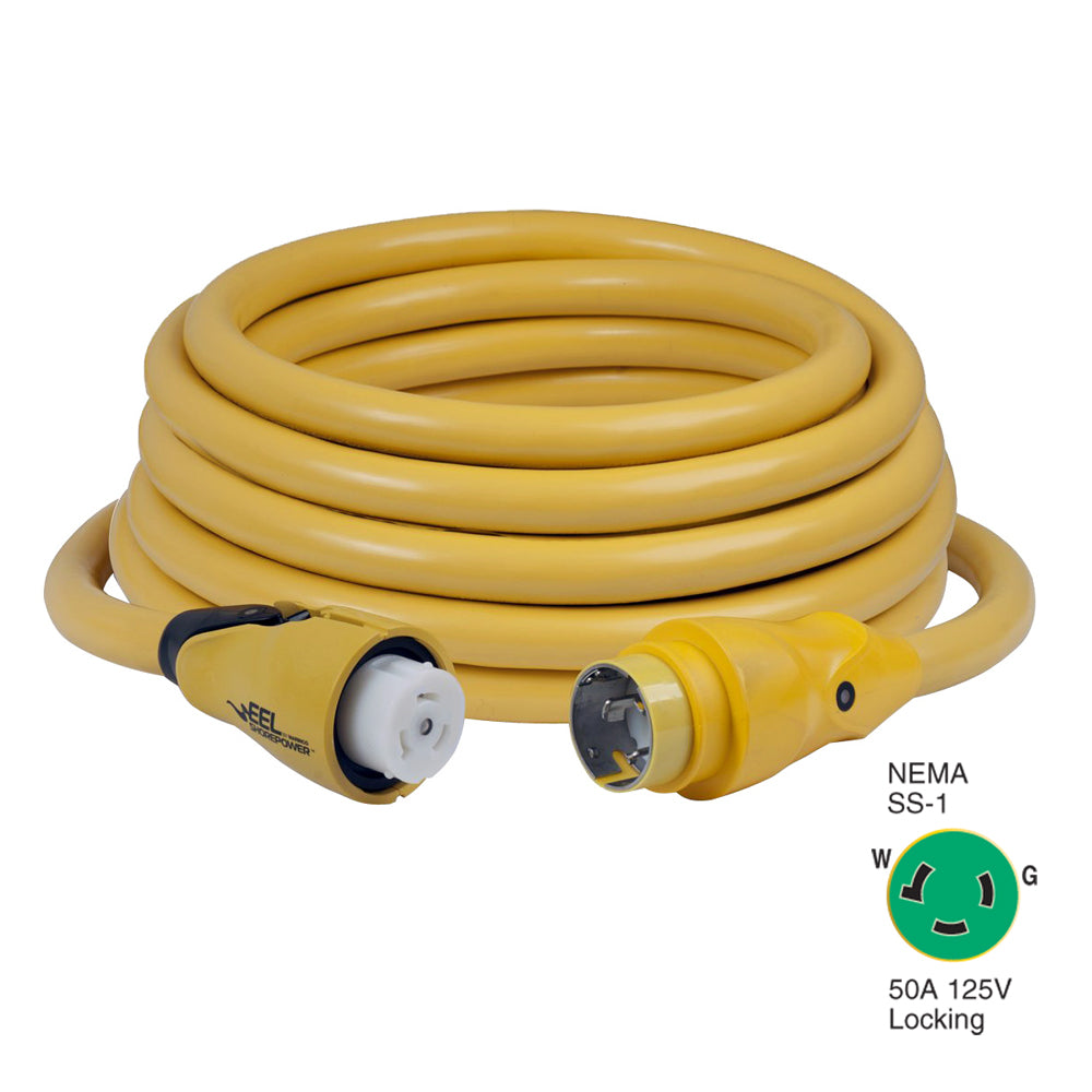 Marinco CS50350 EEL 50A 125V Shore Power Cordset  50  Yellow