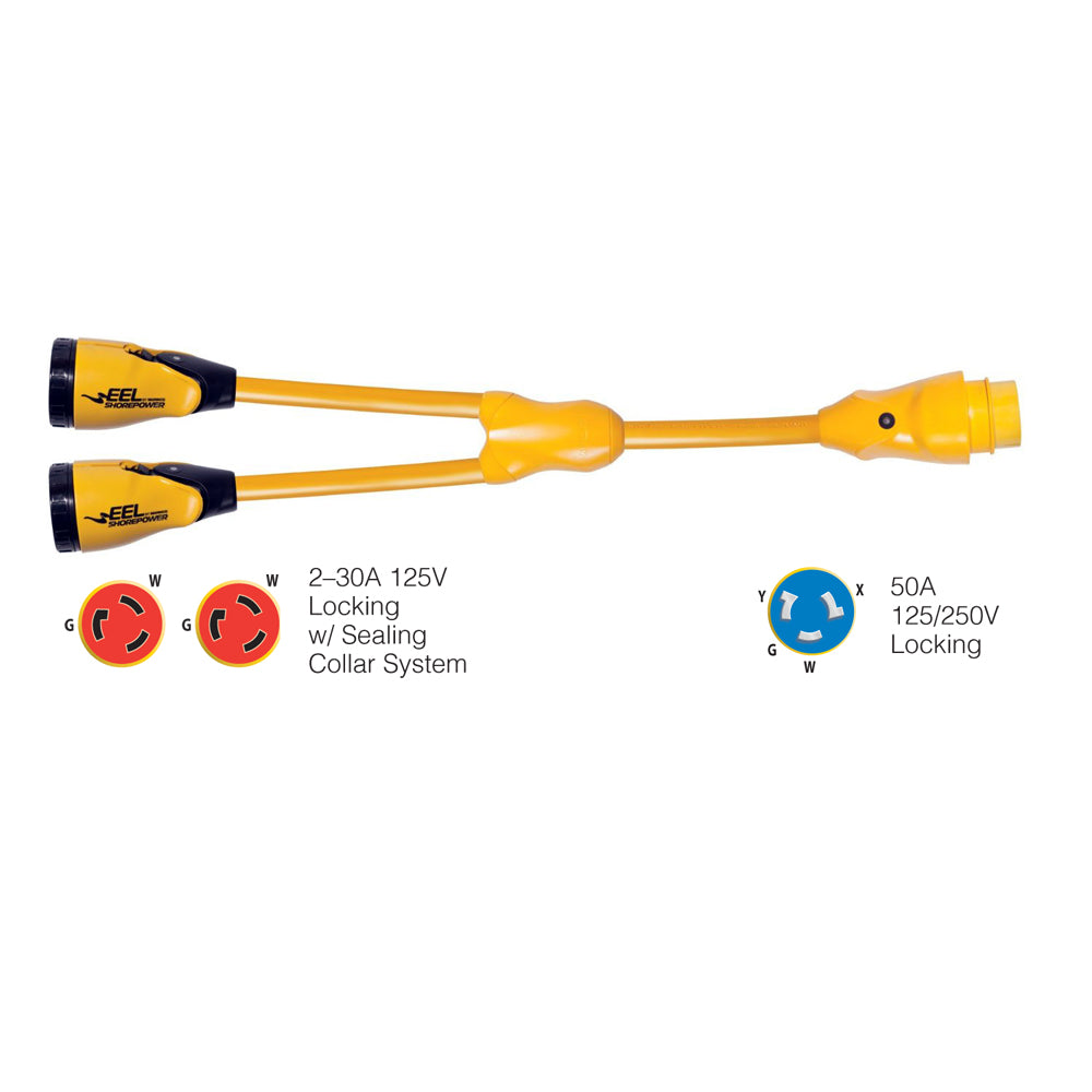 Marinco Y504230 EEL 230A125V Female to 150A125250V Male Y Adapter